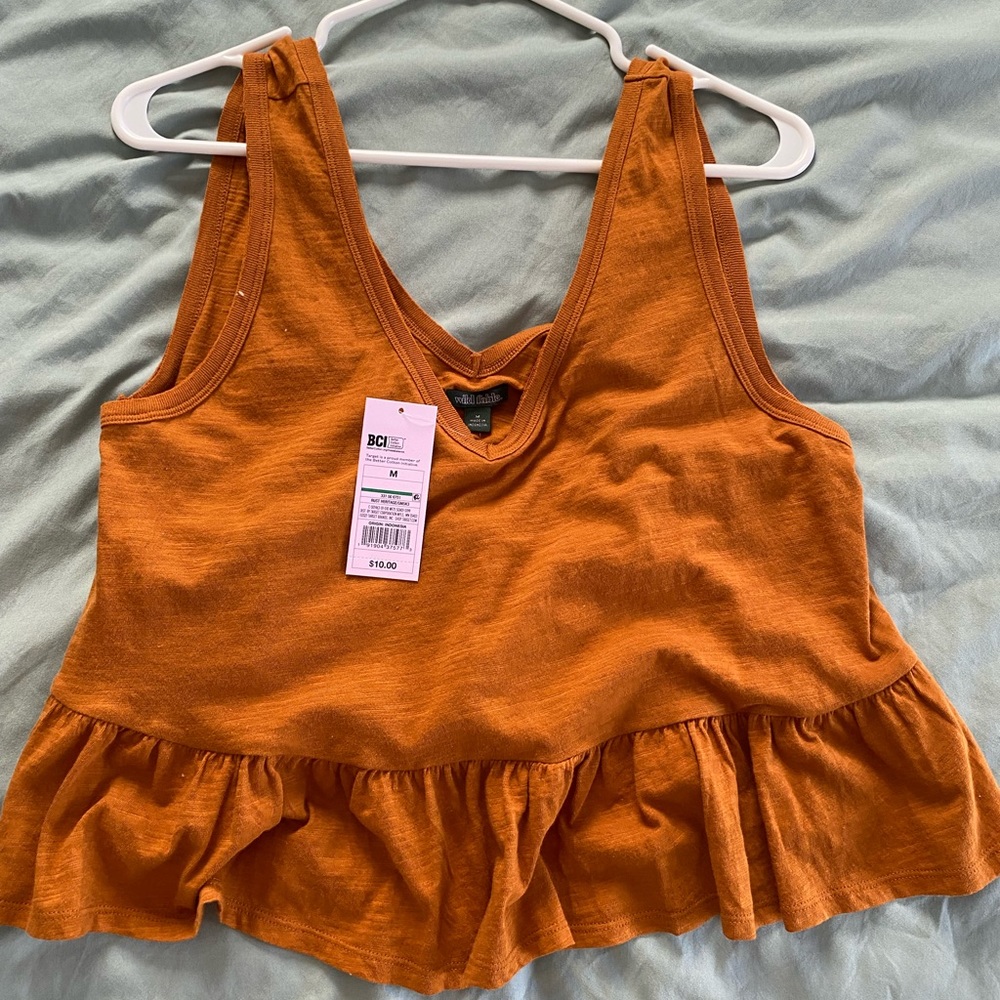 Crop peplum tank top